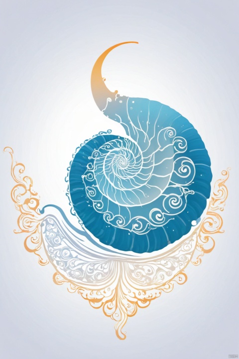  Intricate vector illustration design of a cute Moon shadow streamer sea snail for t-shirt, 3-6-9 pattern. Elegant, sophisticated, intricate line work, ornate details, muted color scheme, subtle gradients. Art and mathematics fusion, hyper detailed, trending at artstation, sharp focus, studio photography, intricate detail, highly detailed, centered, perfect symmetrical, bright color, solid white background, with adobe illustrator, in the style of Studio Gibli