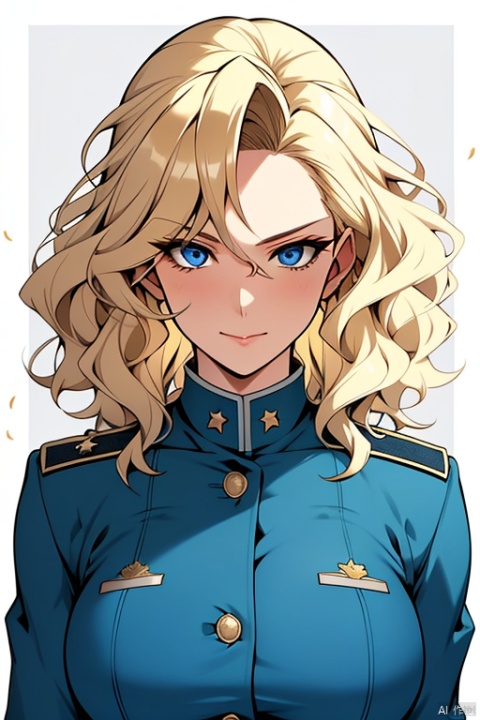 {{masterpiece}}, {{{best quality}}}, {{ultra-detailed}}, {{illustration}}, {1 mature milf}, {{age up}}, {solo}, {on battlefield}, medium hair, blonde hair,{blue eyes}, wavy hair, {{military uniform}}, {military officials},{{age up}}, the upper body,