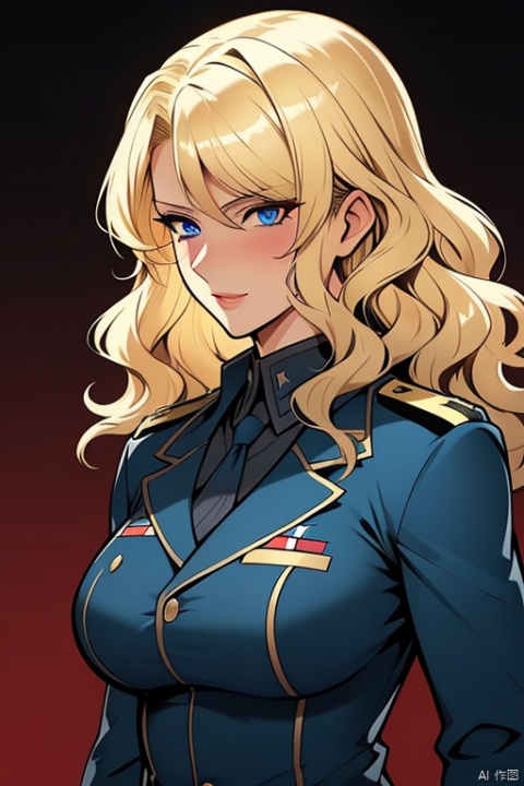  {{masterpiece}}, {{{best quality}}}, {{ultra-detailed}}, {{illustration}}, {1 mature milf}, {{age up}}, {solo}, {on battlefield}, medium hair, blonde hair,{blue eyes}, wavy hair, {{military uniform}}, {military officials}, the upper body,