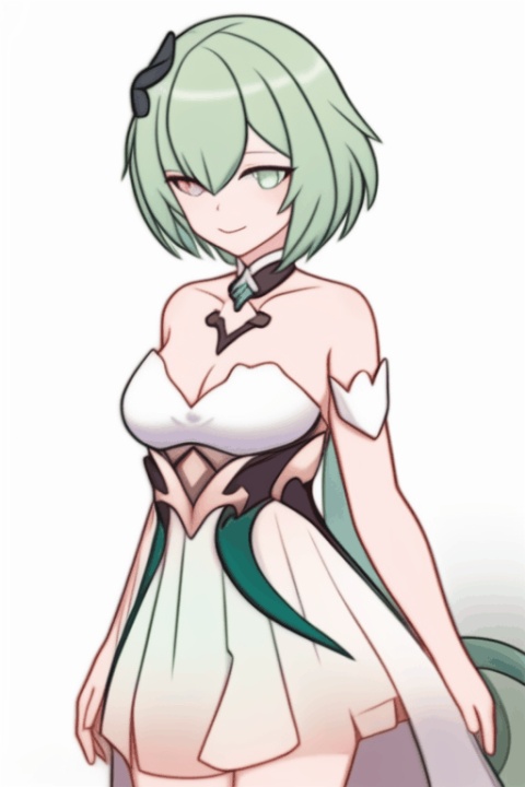 green hair,green dress,snake pupils,,honkai impact 3rd,honkai (series),girls ,梅比乌斯