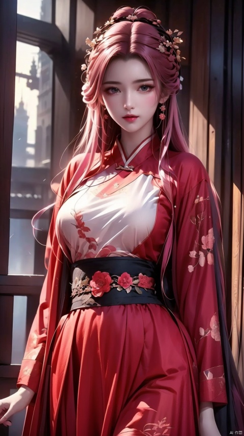  (masterpiece), best quality,((illustration)), (finely detailed face and beautiful eyes), (Detailed depiction), (Detailed depiction of the human body), (Fine CG), city,1girl,hanfu,exquisite,pleated skirt,Ming Dynasty Hanfu,mamian skirt,long coat,long skirt,pink hair,updo,centered composition,
8k, coloful,detailed background,lively illustrations,marginal light,in the style of bright color palette,cute and dreamy, softly luminous,radiant clusters