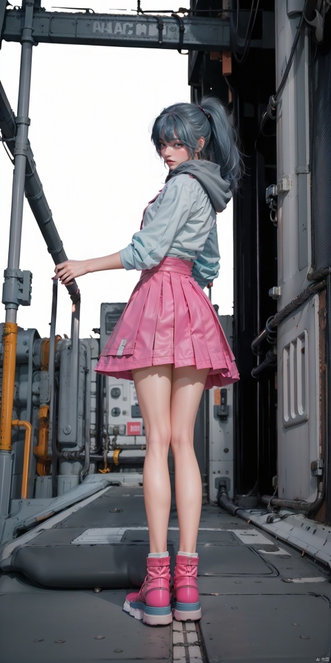  Masterpiece-level best_quality, concept artwork, a lonely solo girl, ,fashion,(mini skirt:1),Super long legs,, standing, realistic, Professionalstudio,highheels,trend,pantyhose,skinny