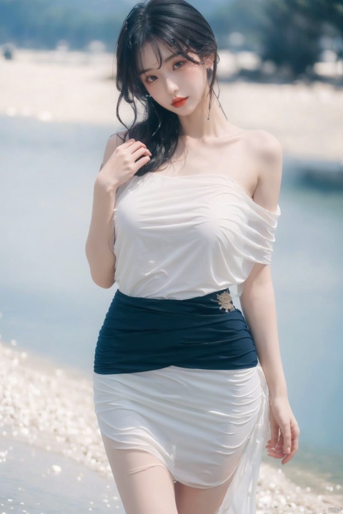  Masterpiece, top quality, 1 girl, hanfu, Summer clothes, exquisite details, sheer dress, makeup, Giant breast, Sexy, Wet through, Thick thigh, Wide buttock, Thin waist, Bend, Bend over, Tall man, high quality, 8k, 1girl