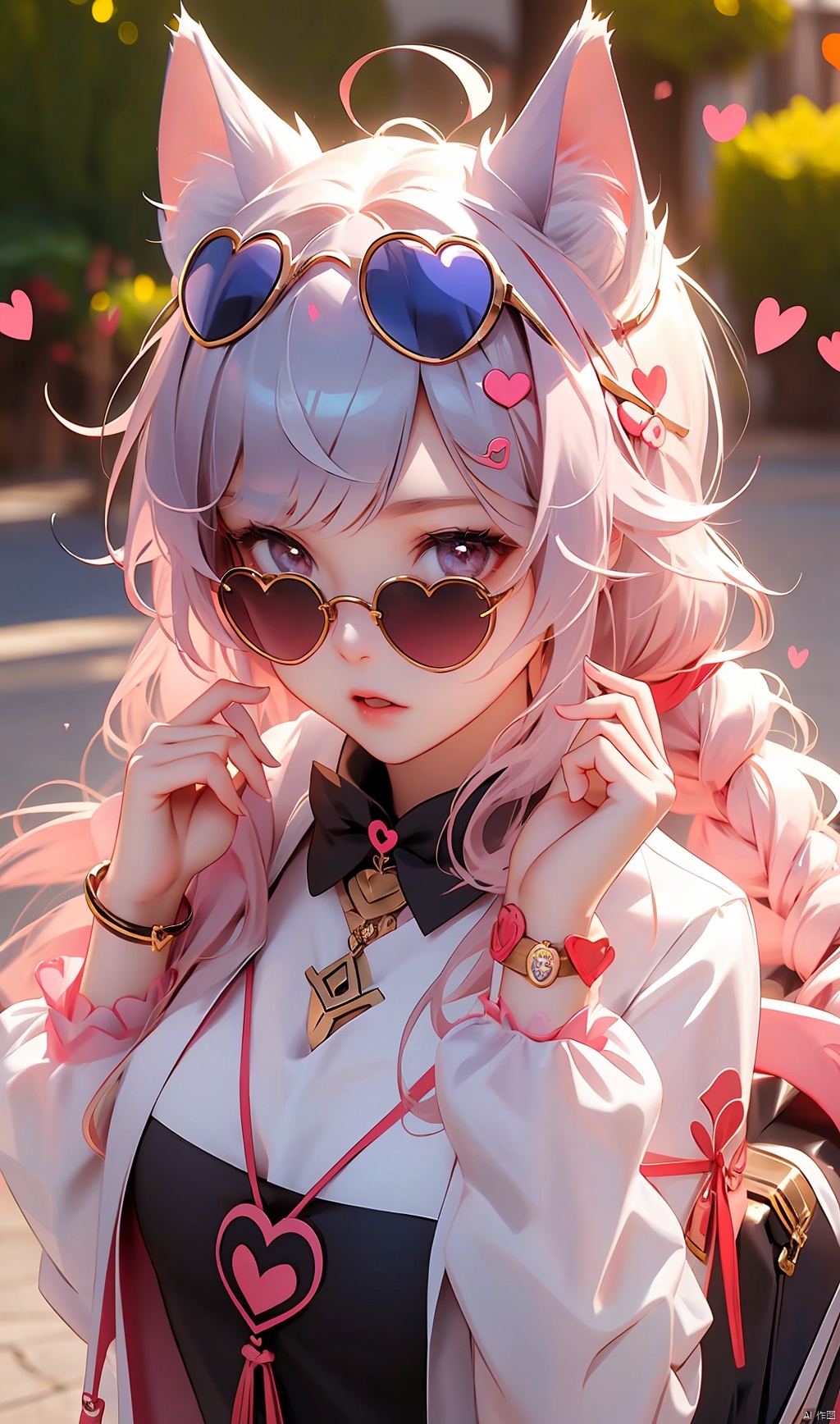  girl only,student,cool ,asian,pretty,cute,
mystical,magical,heart-shaped 1sunglass,cat ears only, Animal ear