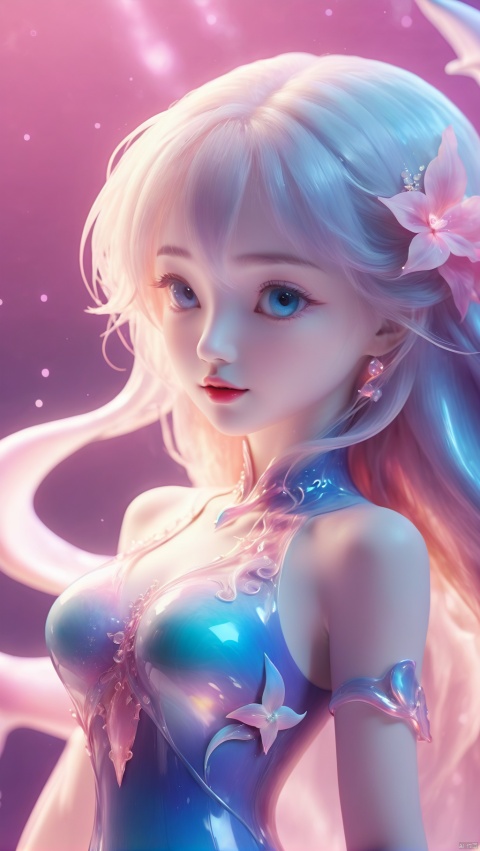  Lovely dolphin, smooth body line,
render,technology,4K,Official art, unit 8 k wallpaper, ultra detailed, masterpiece, bestquality,CG,pinkfantasy,masterpiece