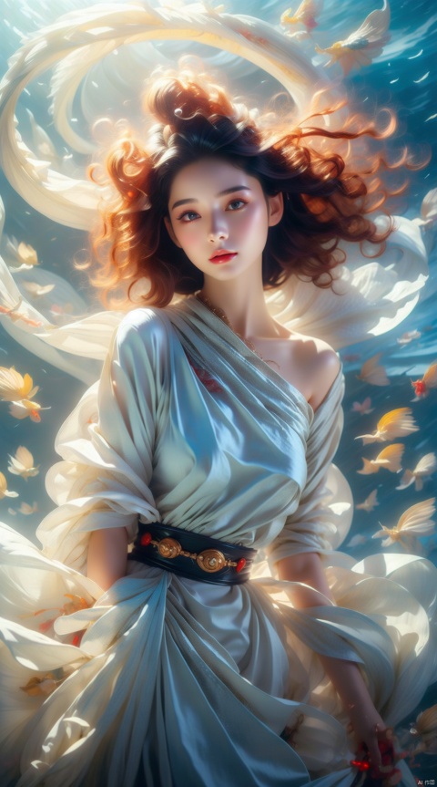  In a vast ocean, the girl met the dragon. She has long golden hair and her eyes are as clear as the blue sea and sky. She was wearing a white long skirt, with the hem swaying gently with the waves of the seawater. Her smile is bright and gives people a warm feeling. At the same time, the appearance of the dragon is also very eye-catching. Its scales are like hard steel, emitting a cold light. The eyes of the dragon are deep and bright, as if they can see through everything. Its tail is long and sturdy, like a steel whip, with infinite power.
1 girl and 1 dragon,masterpiece,
render,technology, (best quality) (masterpiece), (highly detailed), 4K,Official art, unit 8 k wallpaper, ultra detailed, masterpiece, best quality, extremely detailed, dynamic angle,atmospheric,highdetail,exquisitefacialfeatures,futuristic,sciencefiction,CG, dragon, FF