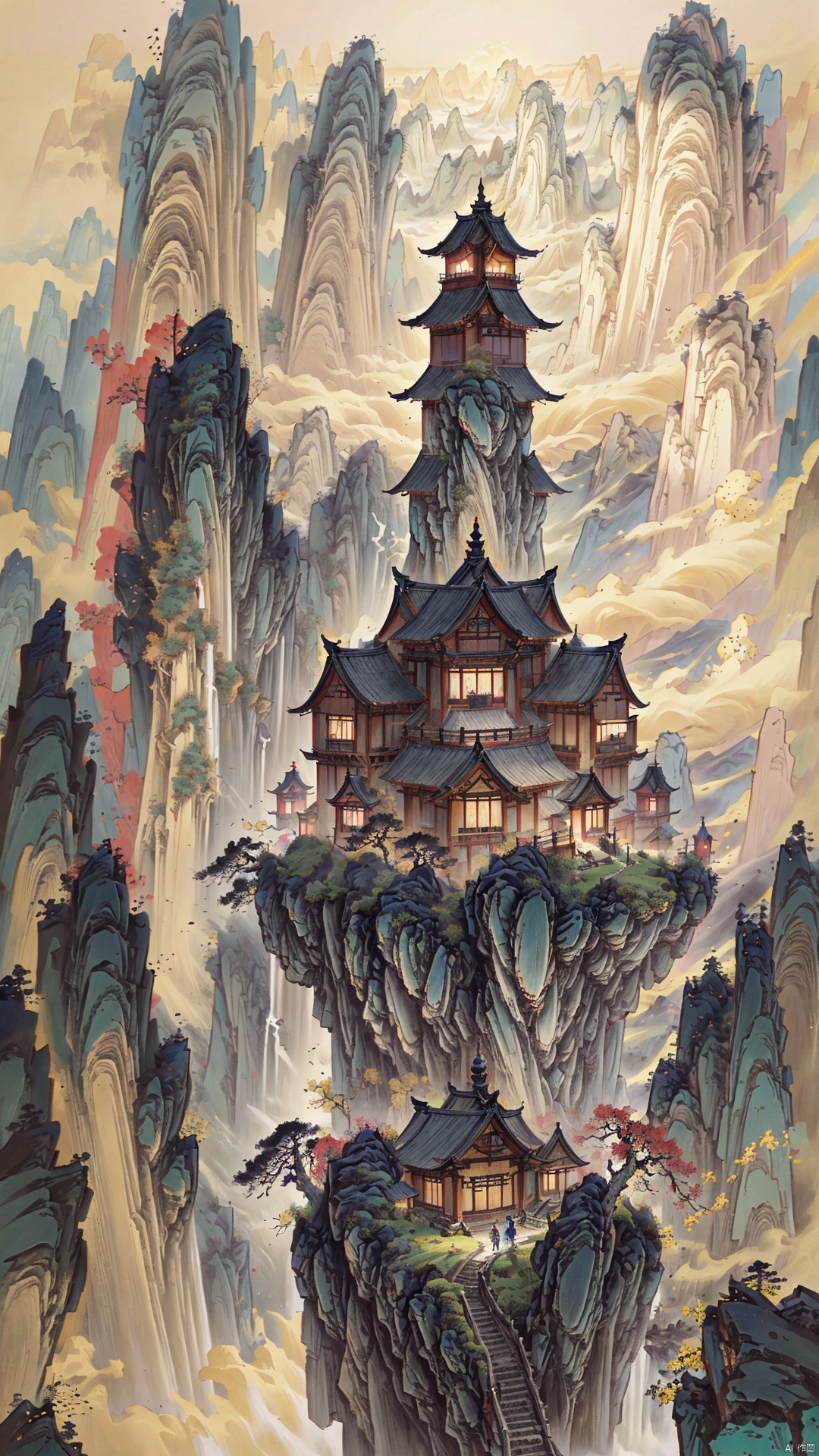 Leaving Baidi Castle amidst the colorful clouds in the morning,
Returning to Jiangling a thousand miles away in a single day.
The cries of gibbons echo incessantly from both banks,
Yet my light boat has already passed through countless mountains.
render,technology, (best quality) (masterpiece), (highly in detailed), 4K,Official art, unit 8 k wallpaper, ultra detailed, masterpiece, best quality, extremely detailed,CG,low saturation, as style,