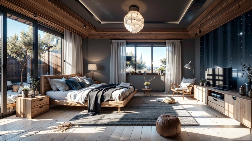  Large floor, bedroom, interior lighting,Curved log structure background,
microworld,Interior, Home design, Conceptual space, Surrealism, future technology,At night
render,technology, (best quality) (masterpiece), (highly in detailed), 4K,Official art, unit 8 k wallpaper, ultra detailed, masterpiece, best quality, extremely detailed,CG,low saturation,monochrome, Installation art, glow, Light master