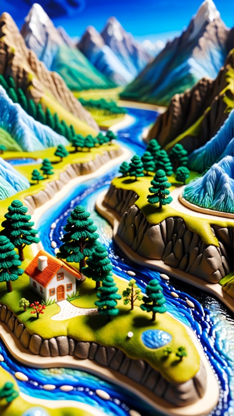Picture of Mountains and Rivers,embroidery,Macro Lens,microscopic creations,
render,technology, (best quality) (masterpiece), (highly in detailed), 4K,Official art, unit 8 k wallpaper, ultra detailed, masterpiece, best quality, extremely detailed,CG,low saturation,BJ_Sewing_doll
