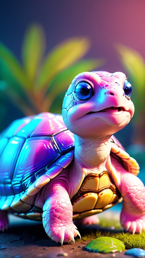 turtle, colorful blue,cute,
render,technology,4K,Official art, unit 8 k wallpaper, ultra detailed, masterpiece, best quality,CG,pink fantasy,masterpiece,