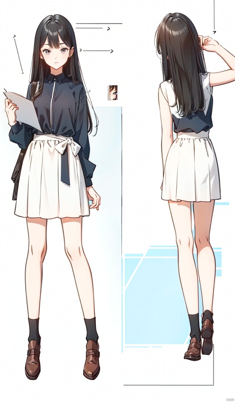 multiple views, pencil sketch, (sketch:1.25), (loli), (((No shoes))), , best quality, graphite \\(medium\\), ske, gradient, rainbow, note, Line draft, highres, absurdres, (ultra-detailed:1.1), (illustration:1.1), (infographic:1.2), (all clothes configuration:1.15), (solo), perfectly drawn hands, standing, cohesive background, paper, action, (character design:1.1),

(beautiful_face), clear face,

((glossy)), masterpiece,best quality,pink bow, zhandounvpu,

clothesviews, Different clothes, Dress-up display, multiple views, looking_at_viewer,full body, back, , zhandounvpu,dq,(braid:0.8), 
Anime, fll, cxg,

1girl, very_long_hair, ((small breast)), 
dance, sitting, squat, standing, Kneeling,Lying,

kandisi, ((poakl)),