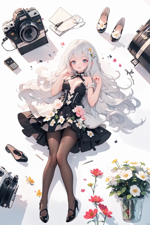  (Shoulder_armor:1.3), (skirt:1.2), Earrings, 
(wearing pointy_high-heeled_shoes:1.3), (pantyhose:1.3), 
(curvy:1.2), (skinny:1.2), (silvery hair:1.2), (long hair), 
(black_eyes, Beautiful and delicate eyes),
(flower hair clip:1.3), (Floral ornament:1.1), 
(masterpiece:1.2),
(solo:1.2), full_shot, fullbody, full_body, intricate detail, ultra-detailed, 
an extremely delicate and beautiful, best quality, watercolorbg, soft, anime style, key visual, vibrant, studio anime, highly detailed,
(Princess costume:1.2),

palace, palace complex, palatial architecture, 
seraglio, 

multiple colored hairs, sweet princess, random cute faces, super happy smiling, group shot, zoom camera, (close eyes:1.2),
(lolita_fashion), (dynamic_pose:1.2), 
((1girl)), full_body, from_above, lying, knees_together_feet_apart, looking_at_viewer, small_breasts, long_hair, lolita_fashion, ribbon, foot focus, White pantyhose, (lying on back:1.3), 




