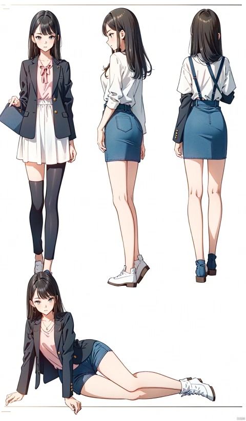  multiple views, pencil sketch, (sketch:1.25), (loli), (((No shoes))), , best quality, graphite \\(medium\\), ske, gradient, rainbow, note, Line draft, highres, absurdres, (ultra-detailed:1.1), (illustration:1.1), (infographic:1.2), (all clothes configuration:1.15), (solo), perfectly drawn hands, standing, cohesive background, paper, action, (character design:1.1),

(beautiful_face), clear face,

((glossy)), masterpiece,best quality,pink bow, zhandounvpu,

clothesviews, Different clothes, Dress-up display, multiple views, looking_at_viewer,full body, back, , zhandounvpu,dq,(braid:0.8), 
Anime, fll, cxg,

1girl, very_long_hair, ((small breast)), 
dance, sitting, squat, standing, Kneeling,Lying,

kandisi, ((poakl)),