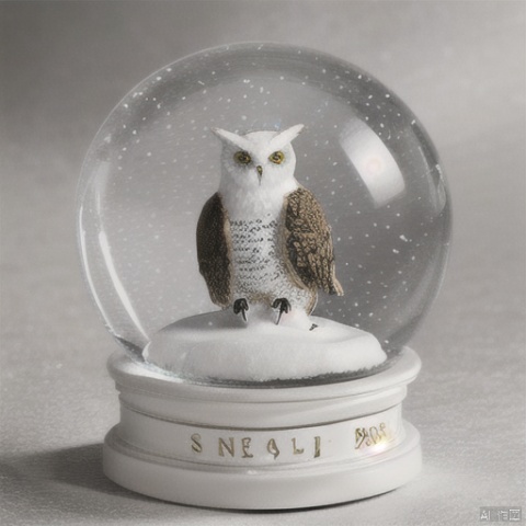 The San Francisco Music Box Company White Owl Babies 120MM Snow Globe