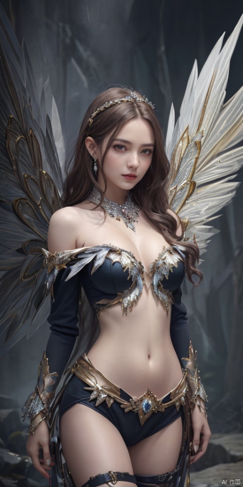  1girl,Metal wings,Fairy, crystal,jewels,dance
, depth of field, horsebackriding, horse,
High quality, masterpiece, Portrait,cinematic texture,1girl,sexy_sweater, navel,Scarf,Off shoulder,