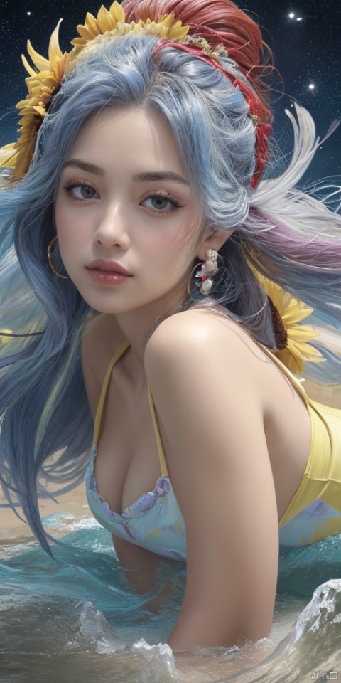  1girl, outdoors, sky, shorts, barefoot, day, cloud, water, one-piece swimsuit, ocean, beach, Han Chinese girls,yellow Hanfu,feathers,floating object,floating weapon,chinese clothes,large breasts,sunflower,jewelry, earrings,lips, makeup, portrait, eyeshadow, realistic, nose,{{best quality}}, {{masterpiece}}, {{ultra-detailed}}, {illustration}, {detailed light}, {an extremely delicate and beautiful}, a girl, {beautiful detailed eyes}, stars in the eyes, messy floating hair, colored inner hair, Starry sky adorns hair, depth of field, large breasts,cleavage,blurry, no humans, traditional media, gem, crystal, still life, Dance,movements, All the Colours of the Rainbow,zj,
simple background, shiny, blurry, no humans, depth of field, black background, gem, crystal, realistic, red gemstone, still life,
