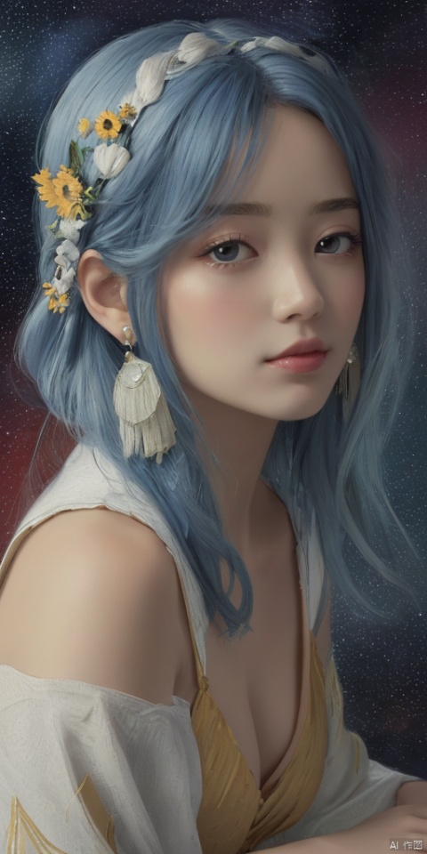 1girl,illustration, ((close)),from side,a kawaii girl with long white hair, featuring bangs and captivating blue eyes,sitting,looking at the sky, a path to dreams,(cartoon:1.2),BREAK,beauty,\ (Van Gogh's starry night\:1.2), dreams, health, art, illustrations,Create a dreamlike starry background, warm and beautiful, abstract and realistic, an extremely delicate and beautiful,extremely detailed,8k wallpaper,Amazing,finely detail,best quality,official art,extremely detailed, CG, unity, 8k, wallpaper , Children's Illustration Style, Scribble,,Han Chinese girls,Blue and white Hanfu,chinese clothes,large breasts,sunflower,jewelry, earrings,lips, makeup, portrait, eyeshadow, realistic, nose,{{best quality}}, {{masterpiece}}, {{ultra-detailed}}, {illustration}, {detailed light}, {an extremely delicate and beautiful}, a girl, {beautiful detailed eyes}, stars in the eyes, messy floating hair, colored inner hair, Starry sky adorns hair, depth of field, large breasts,blurry, no humans, traditional media, gem, crystal, still life, Dance,movements, All the Colours of the Rainbow,zj,
simple background, shiny, blurry, no humans, depth of field, black background, gem, crystal, realistic, red gemstone, still life,