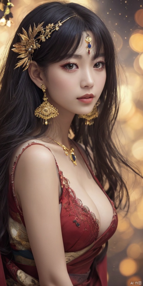  1girl,Chinese girls,Lace wings,yellow eyes,see-through,blush,white Hanfu,large breasts,jewelry, earrings,lips, makeup, portrait, eyeshadow, realistic, nose,{{best quality}}, {{masterpiece}}, {{ultra-detailed}}, {illustration}, {detailed light}, {an extremely delicate and beautiful}, a girl, {beautiful detailed eyes}, stars in the eyes, messy floating hair, colored inner hair, Starry sky adorns hair, depth of field, large breasts,cleavage,blurry, no humans, traditional media, gem, crystal, still life, Dance,movements, All the Colours of the Rainbow,zj,
simple background, shiny, blurry, no humans, depth of field, black background, gem, crystal, realistic, red gemstone, still life,
, wings