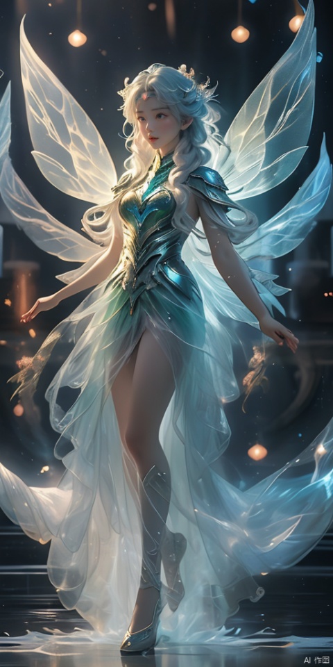  1girl,ice wings, Fairy, (\shen ming shao nv\)