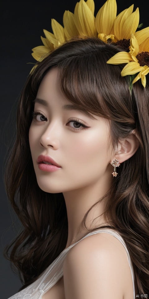 1girl,,Han Chinese girls,yellow Hanfu,chinese clothes,large breasts,sunflower,jewelry, earrings,lips, makeup, portrait, eyeshadow, realistic, nose,{{best quality}}, {{masterpiece}}, {{ultra-detailed}}, {illustration}, {detailed light}, {an extremely delicate and beautiful}, a girl, {beautiful detailed eyes}, stars in the eyes, messy floating hair, colored inner hair, Starry sky adorns hair, depth of field, large breasts,cleavage,blurry, no humans, traditional media, gem, crystal, still life, Dance,movements, All the Colours of the Rainbow,zj,
simple background, shiny, blurry, no humans, depth of field, black background, gem, crystal, realistic, red gemstone, still life,
