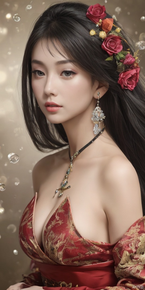  1girl,Han Chinese girls,white Hanfu,,full body,feathers,floating object,floating weapon,chinese clothes,large breasts,There are many scattered luminous petals,bubble,contour deepening,black rose,jewelry, earrings,lips, makeup, portrait, eyeshadow, realistic, nose,{{best quality}}, {{masterpiece}}, {{ultra-detailed}}, {illustration}, {detailed light}, {an extremely delicate and beautiful}, a girl, {beautiful detailed eyes}, stars in the eyes, messy floating hair, colored inner hair, Starry sky adorns hair, depth of field, large breasts,cleavage,blurry, no humans, traditional media, gem, crystal, still life, Dance,movements, All the Colours of the Rainbow,zj,
simple background, shiny, blurry, no humans, depth of field, black background, gem, crystal, realistic, red gemstone, still life,
