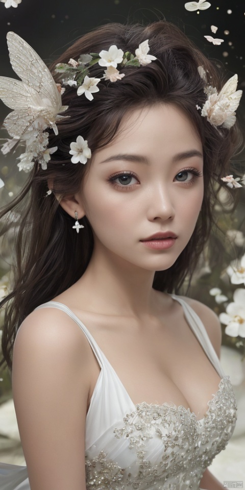  (1girl:1.2),Chinese girls,stars in the eyes,(pure girl:1.1),(white dress:1.1),(full body:0.6),There are many scattered luminous petals,bubble,contour deepening,(white_background:1.1),cinematic angle,,underwater,adhesion,green long upper shan, 21yo girl,jewelry, earrings,lips, makeup, portrait, eyeshadow, realistic, nose,{{best quality}}, {{masterpiece}}, {{ultra-detailed}}, {illustration}, {detailed light}, {an extremely delicate and beautiful}, a girl, {beautiful detailed eyes}, stars in the eyes, messy floating hair, colored inner hair, Starry sky adorns hair, depth of field, large breasts,cleavage,blurry, no humans, traditional media, gem, crystal, still life, Dance,movements, All the Colours of the Rainbow,zj,
simple background, shiny, blurry, no humans, depth of field, black background, gem, crystal, realistic, red gemstone, still life,
, jewels
 1girl,Fairyland Collection Dark Fairy Witch Spirit Forest with Magic Ball On Crystal Stone Figurine,