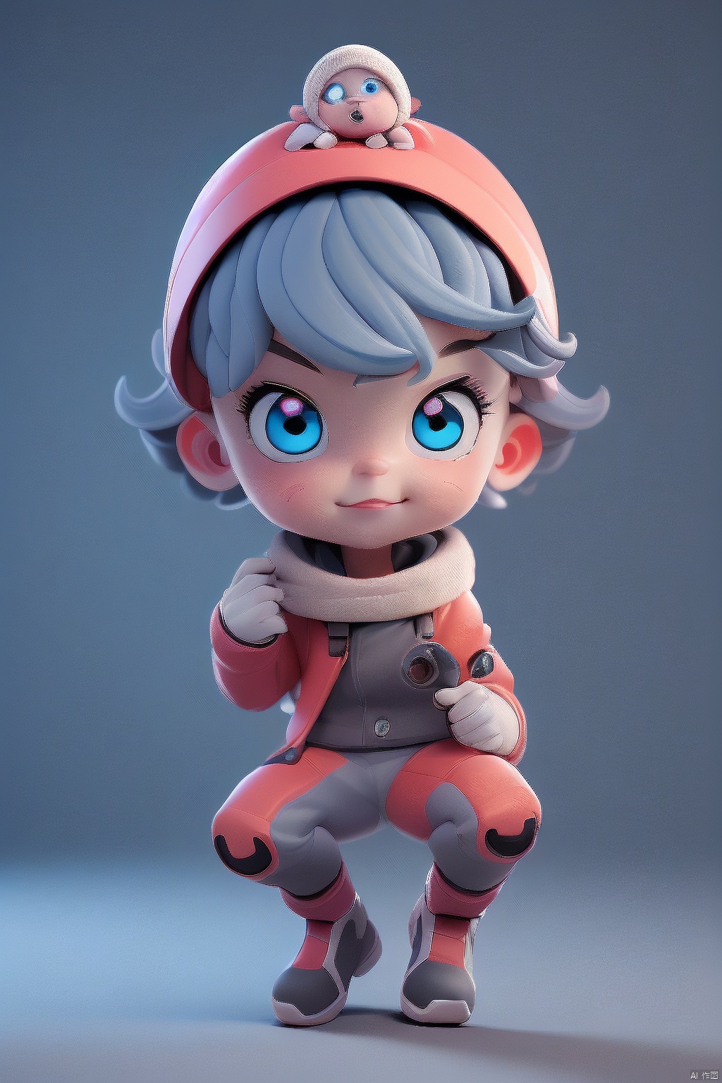  A cute and technological IP with eyes and babies as the theme
, 3d stely,colorful,