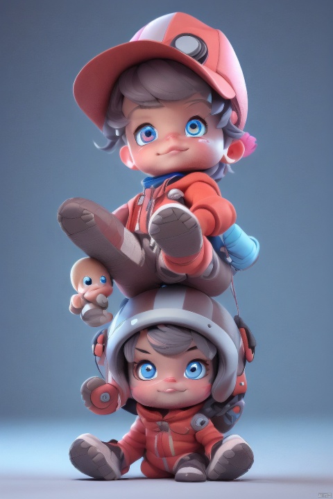  A cute and technological IP with eyes and babies as the theme
, 3d stely,colorful,