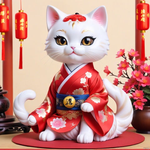 A charming Chinese style personified cat with elegant expressions and graceful poses, traditional Chinese art style, delicate and beautiful colors, elegant gestures, and a touch of classic charm --niji 6.
