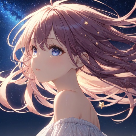 {{best quality}}, {{masterpiece}}, {{ultra-detailed}}, {illustration}, {detailed light}, {an extremely delicate and beautiful}, a girl, {beautiful detailed eyes}, stars in the eyes, messy floating hair, colored inner hair, Starry sky adorns hair, depth of field,nai3