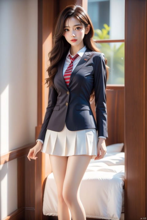  masterpiece,bestquality,realistic,8k,officialart,ultrahighres,school uniforms,1girl, Light master