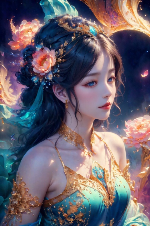  (masterpiece, top quality, best quality, official art, beautiful and aesthetic:1.2), (1girl), extreme detailed,(fractal art:1.3),colorful,highest detailed,Dreamy Atmosphere,Bright color,Complete clothes.,