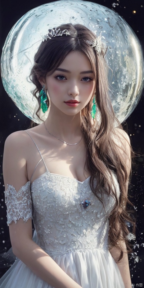  (1girl:1.2),Chinese girls,stars in the eyes,(pure girl:1.1),(white dress:1.1),(full body:0.6),There are many scattered luminous petals,bubble,contour deepening,(white_background:1.1),cinematic angle,,underwater,adhesion,green long upper shan, 21yo girl,jewelry, earrings,lips, makeup, portrait, eyeshadow, realistic, nose,{{best quality}}, {{masterpiece}}, {{ultra-detailed}}, {illustration}, {detailed light}, {an extremely delicate and beautiful}, a girl, {beautiful detailed eyes}, stars in the eyes, messy floating hair, colored inner hair, Starry sky adorns hair, depth of field, large breasts,cleavage,blurry, no humans, traditional media, gem, crystal, still life, Dance,movements, All the Colours of the Rainbow,zj,
simple background, shiny, blurry, no humans, depth of field, black background, gem, crystal, realistic, red gemstone, still life,
, wings, jewels
 1girl,Fairyland Collection Dark Fairy Witch Spirit Forest with Magic Ball On Crystal Stone Figurine, 
, jewels