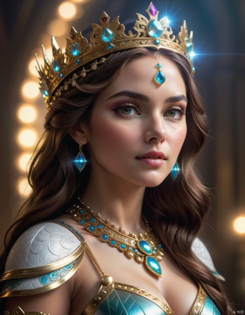 ((best quality)), ((masterpiece)), (detailed), close-up, person wearing costume, fantasy art, crown , 3D goddess portrait, captivating lighting, 8k resolution, striking facial expression, (elaborate costume details:1.3), vibrant colors, powerful presence, (ethereal glow:1.1), (masterpiece,best quality,ultra_detailed, highres, absurdres:1.2)