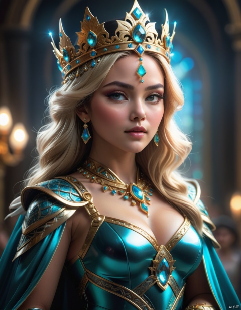 ((best quality)), ((masterpiece)), (detailed), close-up, person wearing costume, (Behance contest winner:1.2), fantasy art, crown , 3D goddess portrait, style of Ross Tran, captivating lighting, 8k resolution, striking facial expression, (elaborate costume details:1.3), vibrant colors, powerful presence, (ethereal glow:1.1), (masterpiece,best quality,ultra_detailed, highres, absurdres:1.2)
