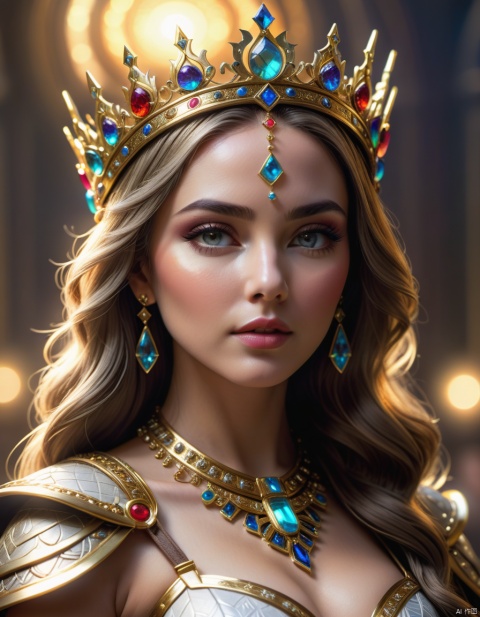 ((best quality)), ((masterpiece)), (detailed), close-up, person wearing costume, (Behance contest winner:1.2), fantasy art, crown , 3D goddess portrait, captivating lighting, 8k resolution, striking facial expression, (elaborate costume details:1.3), vibrant colors, powerful presence, (ethereal glow:1.1), (masterpiece,best quality,ultra_detailed, highres, absurdres:1.2)