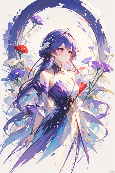  1girl, long hair, flower, Lisianthus, in the style of red and light azure, dreamy and romantic compositions, red, ethereal foliage, playful arrangements, fantasy, high contrast, ink strokes, explosions, over exposure, purple and red tone impression, abstract, whole body capture, ,
, 1girl, liuying, jingliu (honkai: star rail), magazine covers, official, robinSR,solo