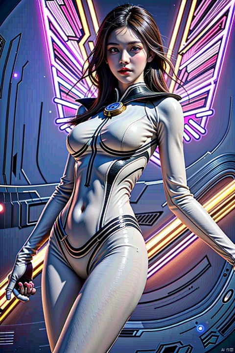  (masterpiece),(best quality),(super fine illustration),(beautiful and detailed eyes),{very detailed light},{painting},{{very fine 8K CG wallpaper}}, jiqing,1girl,medium breasts,weapon,wings,holding weapon,lips,bodysuit,covered navel,skin tight,science fiction,dual wielding,mechanical wings,tattoo,stomach tattoo, Ylvi-Tattoos