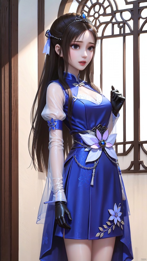  Wife, sexual intercourse, perfect body, cheongsam, black silk, exquisite details, ultra clear images, gloves, high heels, (long hair), (masterpiece, best quality),(structure),宽松的衣服，高领衣服，网纹黑丝，内衣，手部细节精细