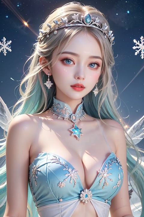  nsfw,naked,Ancient China, 16K, (detailed light), (an extremely delicate and beautiful), volume light, best shadow, cinematic lighting, flash, Depth of field, dynamic angle, Oily skin, ((ice-sculpture-loli)+(detailed eyes)+(detailed messy white ice-hair)+(Extremely delicate and beautiful ice-sculpture-loli)+(Ice-crystals-skin:1.4)+(detailed ice-Texture:1.4))+(Reflective snowflake-skin:1.3)+(blue bustier:1.35)+(Snowflakes on the skin:1.3)+(ice crystals on the skin:1.3)+(ice-snowflake-crown on head:1.25)+(snowflake)+(Cute anime face)+(bell collar:1.3)+(big breasts:1.2)+(Extremely delicate and beautiful)+(Flowing-ice:1.3), (complexity), ((detailed blue-fire-magic-circle background:1.3)+(Snowflake-concentric-circles:1.3)), 1girl, shuijingxie, The flowing light is overflowing with color, fazhen, crystal_dress, crystal, wings, glowing, cute girl, Nebula, eyesseye, Wumag,Nebula