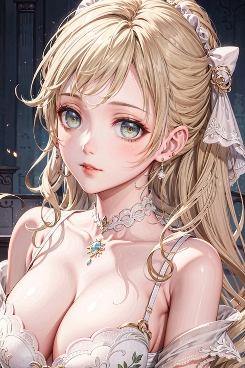  1girl,blonde hair,Beauty, best quality, super detail, fine detail, high resolution, 8K wallpaper, perfect dynamic composition, beautiful detailed eye, suit, off-shoulder,cleavage,big_breasts,Punk,lvyi,(bust)