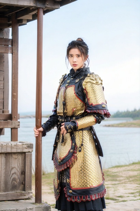 High definition, high quality, realistic, a girl, (armor) standing, (cold weapon).