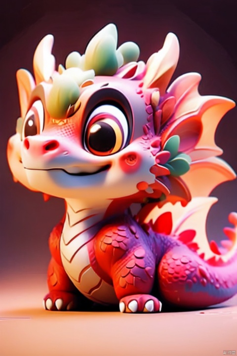 pink,cute pet,Illustration cartoon cute art style,HD,Gentle art style,Enhance art style,,((masterpiece)),original,rich details,extremely exquisite,red theme, 3d stely, dragon, NY_BQB