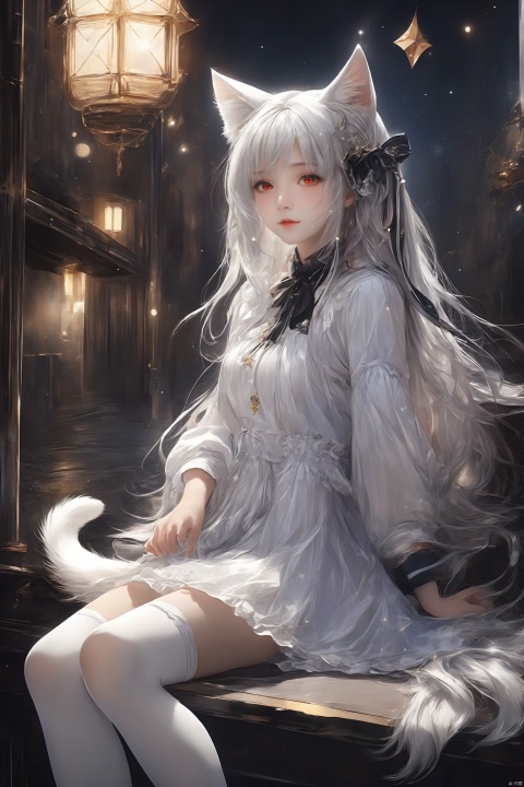  anime style,Highly Detailed beautiful and aesthetic,extremely detailed CG unity 8k
wallpaper,best quality,ultra-detailed,illustration,painting,cat ears,(two sides up:1.3),BayunLing,white hair,long hair,head
ribbon,solo,(petite:1.2),(loli),cute,detailed face,((((short shot)))),((nsfw)),(cowboy
shot),close up,
For aThe walls were jasper, and the city was pure gold, like clear glass. The
foundation of the wall was decorated with various precious stones,((The City of Sky, with its vast sea of
clouds, starry sky, heaven, shining stars,))
.((red eyes)),cat ears,(two sides up:1.3),BayunLing,white hair,long hair,head
ribbon,solo,short skirt,(petite:1.2),(loli),cute,detailed face ,angle like, ,(angel),sitting,white clothes,(((White stockings, white
clothes)))