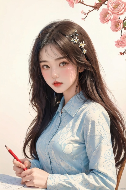  (masterpiece, best quality:1.2),(1girl:1.5),aged vintage paper,
a red pattern with white swirls ,Pencil Draw, jujingyi, 1girl, Pencil Draw, flower, (\meng ze\),bubble