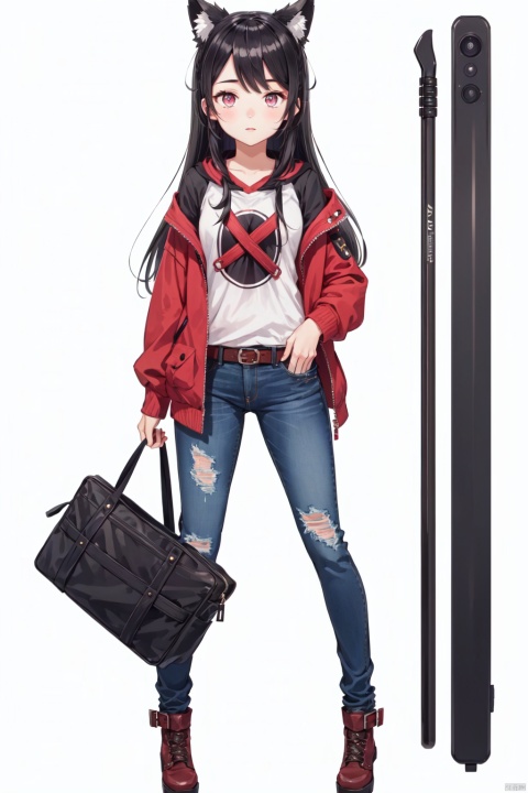  1girl,solo,long hair,vtuber-fullbody,jeans,