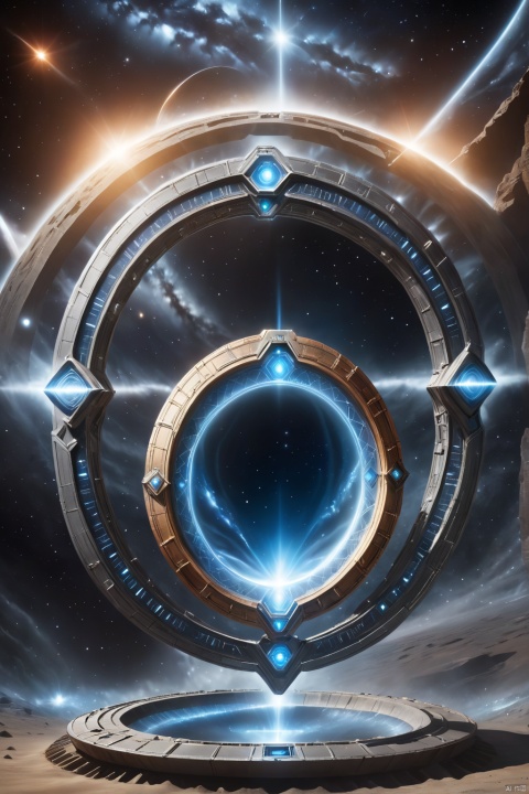  super detailed image of (((the giant stargate ring in the deep open space))), ((the entire space inside that stargate is filled with streams of blue plasma flowing from the ring to the center of the space inside that ring):1.4), ((a flying saucer opposite the stargate is preparing to pass through it):1.4), (lightnings runs across the surface of the stargate), a planet very far in the space on background, Milky Way, space, stars, (Best Quality, 16K, Masterpiece, UHD, Ultra quality cinematic lighting, Huge detail, Well lit, sharp, hyper realistic, epic scale, insane level of details)