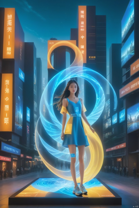 1girl, solo, long hair, neon light, (full body), night, city street, blue_dress, luminous text on the body, multi-line light on the body, (luminous electronic screen),(electronic message flow: 1.3), holographic projection, (luminous electronic screen on the arm: 1.2), luminous text on the thigh, (girl pose: 1.3), luminous electronic shoes, (Masterpiece, best quality: 1.2),16k, horizontal image quality, (luminous electronic screen), electronic message flow, holographic projection,, luminous electronic shoes, city blocks, skyscrapers, scenery,(background:herwuman1),
Surrealistic scenes,Weird architecture,Conceptual design,architectural design,realism,surrealism,3D rendering,scenery,excellent lighting,super detail,best quality,Fujifilm,extremely detailed CG unity 8k wallpaper,finely detail,long hair,
﻿
