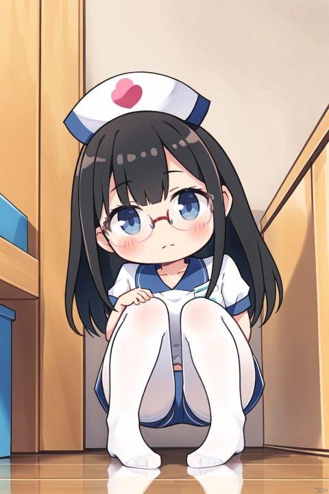  gym storeroom,wooden floor, 1girl,solo, long hair, gym uniform, pantyhose,shorts,indoors,no shoes, , gym shirt, navel,full body, black hair, white shirt, lying, brown hair, looking at viewer,



Nurse,blue nurse uniform,squatting,Bottom-rimmed glasses,fine fabric emphasis,White stockings,White high heels,hospital,short hair,naughty face,arms under breasts,view from below,look at the viewer,wide shot,head tilt, (masterpiece:1.2), best quality,PIXIV,cozy animation scenes,, white pantyhose, chibi