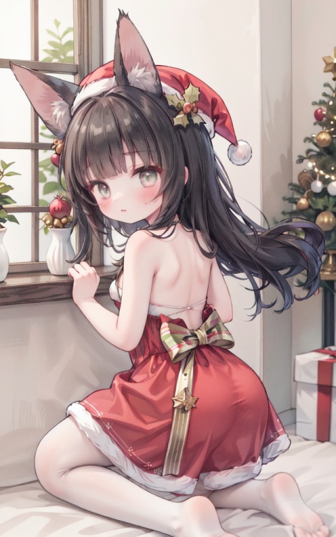  best_quality, extremely detailed details,loli,solo,1 girl,full_body,
pretty face,extremely delicate and beautiful girls,(beautiful detailed eyes),golden_eyes,black_hair,very_long_hair,fox_girl,fox_ears,fox_tail,
Christmas,Christmas_tree,Christmas_dress,Santa's Hat,red_dress, bare_back,nagatowhite, nagato (azur lane), Christmas